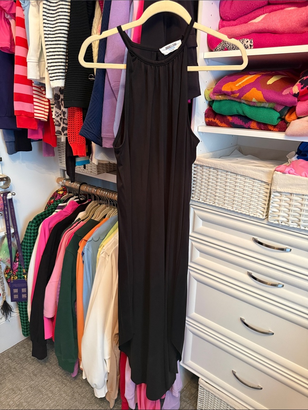 Double Zero Black High-Low Maxi Skirt Dress